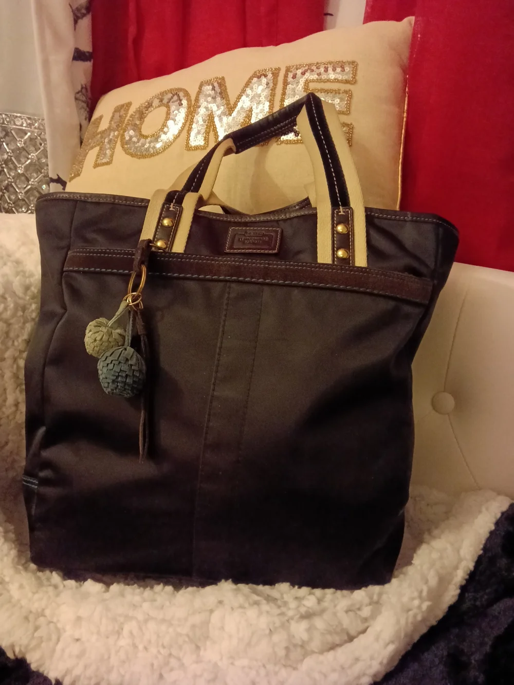 Coach Hampton Nylon Tote Bag with Contrast Handles - Creed: C05M-8F26